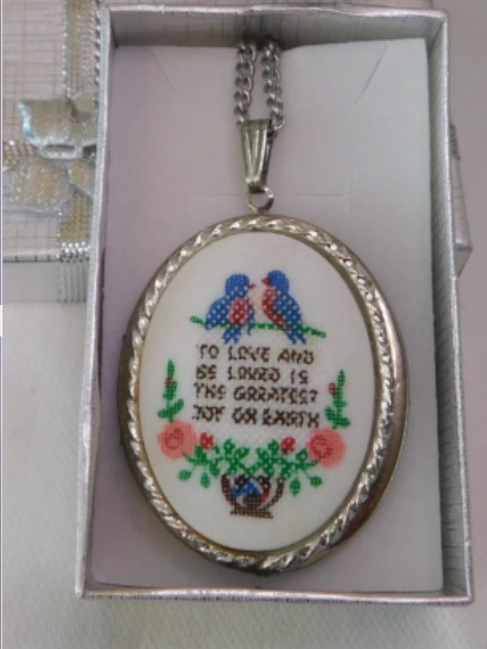 Silver locket necklace